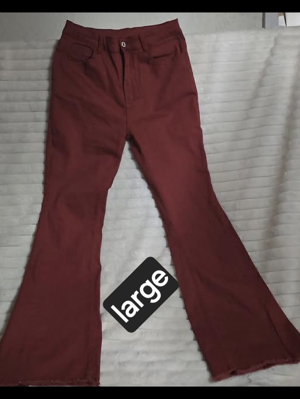 High-Waist Flare Pants in Deep Wine